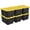 Black/Yellow, variant on 6-Pack 27-Gallon Industrial Totes - Rugged Black & Yellow Plastic Storage Bins with Secure Snap-On Lids, Stackable Design for Garage, Warehouse or Workshop Organization