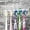 Clear 1 Pack, variant on 5 Slots Wall Mount Toothbrush Holder with Cover, Self Adhesive Toothbrush Storage Organizer for Shower, Toothbrush Hanger for Bathroom, Medicine Cabinet, Dorm (Grey)