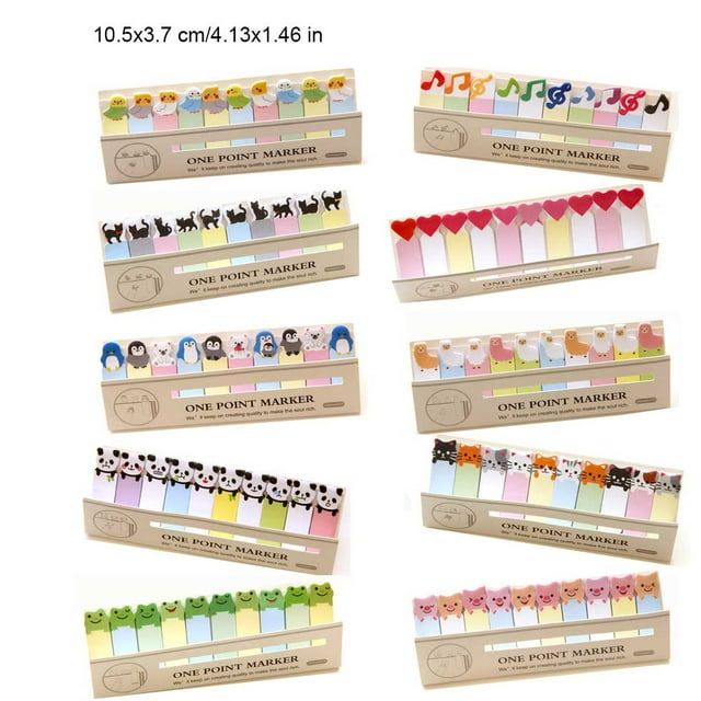 Convenience Sticker Animal Bookmark Tab Note Memo Marker Portable Mini Students Backpack Pencil Small Home Office School Students for Kids Children Type 6