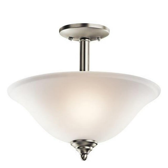 Kichler Builder 3694NIW Semi Flush - Inv Pendant 2 Light in Brushed Nickel