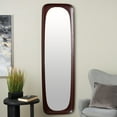 thumbnail image 2 of DecMode 21" x 71" Dark Brown Oval Wall Mirror, 2 of 9