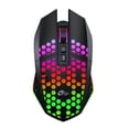 thumbnail image 1 of X801 8 Teclas Inalámbrico 1600DPI Ajustable Honeycomb Gaming Mouse (Negro), 1 of 9
