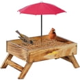 thumbnail image 1 of TEMOGU-Ground Bird Feeder for Outdoors Bird&Squirrel Wooden (Brown), 1 of 4