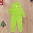 thumbnail image 3 of WMTBSRSW Family Matching Sets Solid Flannel Plush Hooded Pajamas One-Piece Pjs Soft Fleece Onesie Cozy Warm Jumpsuit Nightwear Loungewear Mint Green Kids, 3 of 3