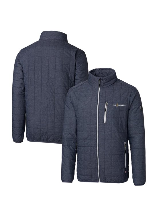 Men's Cutter & Buck Charcoal THE PLAYERS Rainier PrimaLoft Eco Insulated Full-Zip Puffer Jacket