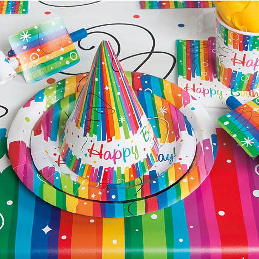 Rainbow Birthday Paper Dinner Plates, 9 in., 8 Count - image 2 of 3