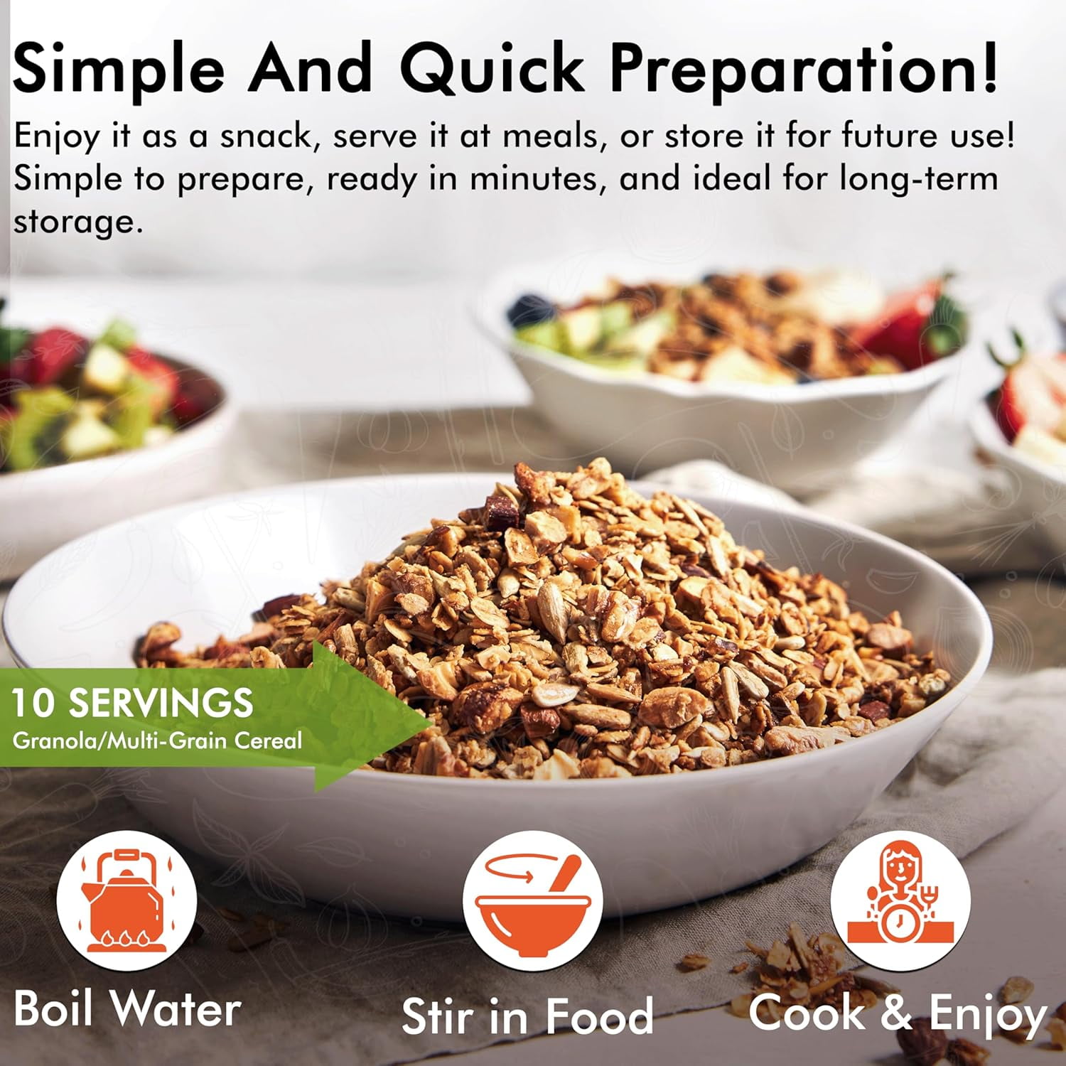 Numanna Grab-n-Go Bucket – 80 Servings of Freeze-Dried Meals | 25+ Year Shelf Life | Ready-to-Eat Emergency Survival Food Kit | Non-Perishable Breakfast & Dinner | Made in USA