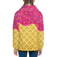 thumbnail image 6 of Naloa Red Ice Cream Teenage Zipper Hoodie, Long Sleeve Zip Up Hoodies Casual Jackets Tops for 7-12 Years-Small, 6 of 6