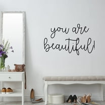 VWAQ You are Beautiful Wall Decal Inspirational Girls Room Decor - 15"H X 22"W BLACK