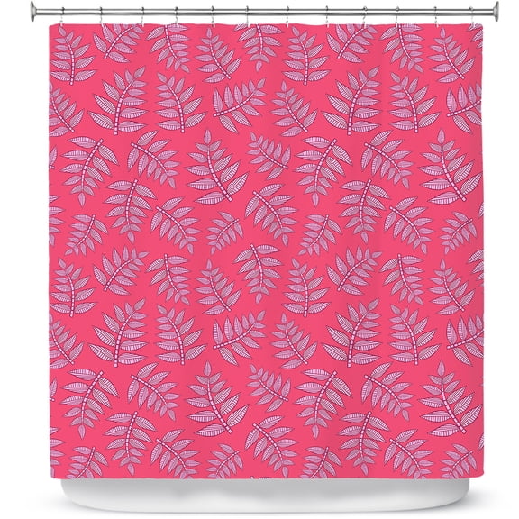 Shower Curtains 70" x 84" from DiaNoche Designs by Julia Grifol - Kenia Leaves Pink
