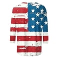 thumbnail image 4 of Vetsdori Red White and Blue Shirts for Women Fourth of July Plus Size 3/4 Sleeve Pullover Summer Crew Neck Casual,American Flag Independence Day Juniors Tops Graphic, 4 of 5