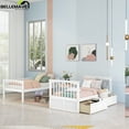 thumbnail image 3 of Bellemave Twin Over Twin Bunk Bed with 2 Storage Drawers,Wooden Bunk Bed Frame with Guardrails for Bedroom, Can be Convertible into 2 Beds (White), 3 of 16
