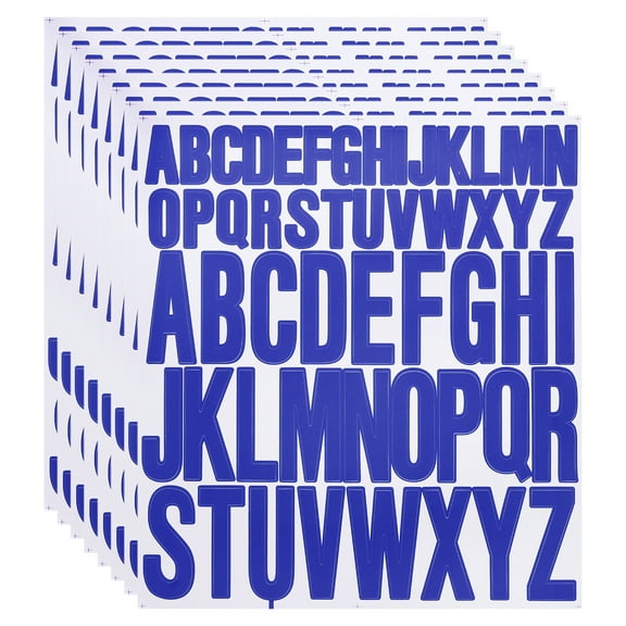 8 Sheet Vinyl Letter Sticker, 1 Inch, 2 Inch 416Pcs Stick Letters, Dark Blue