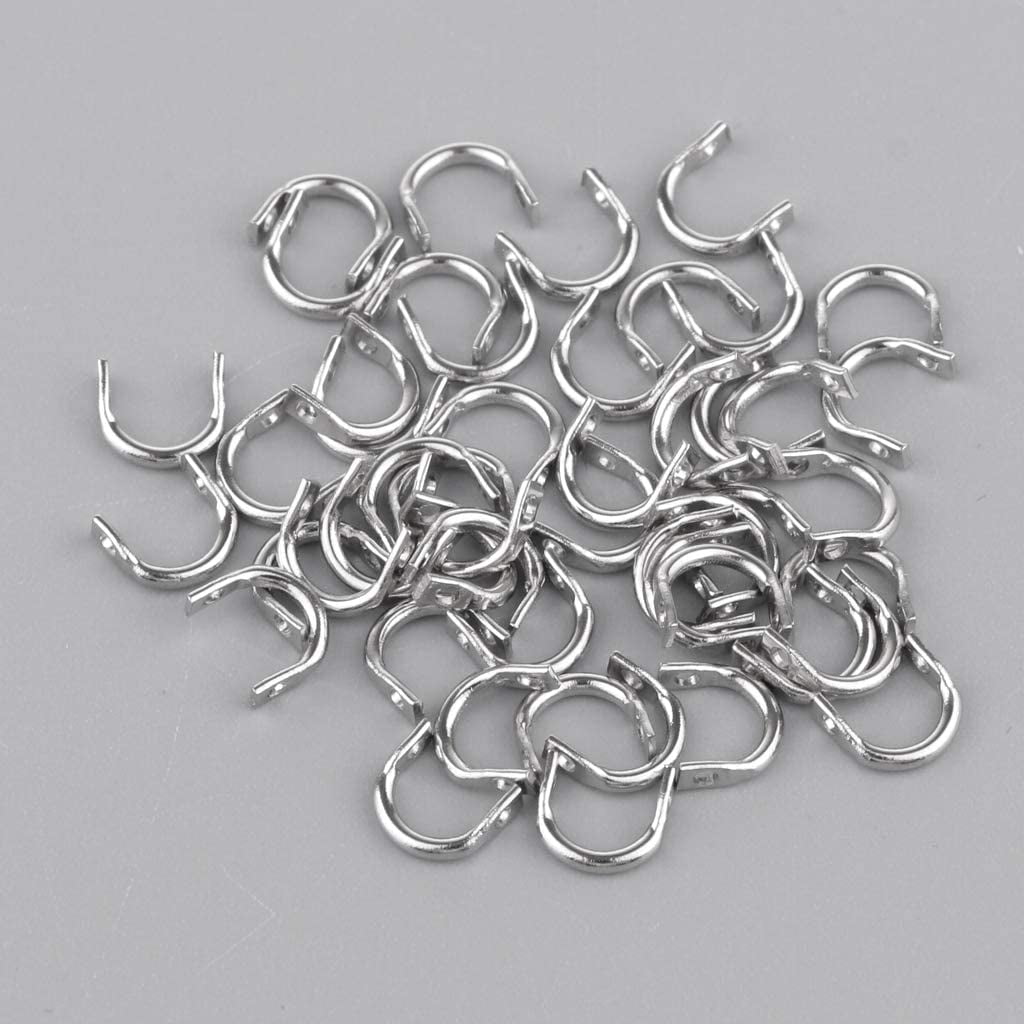 50pcs Easy   Clevises Stainless Steel DIY Spinnerbaits Fishing Lure Clevis 