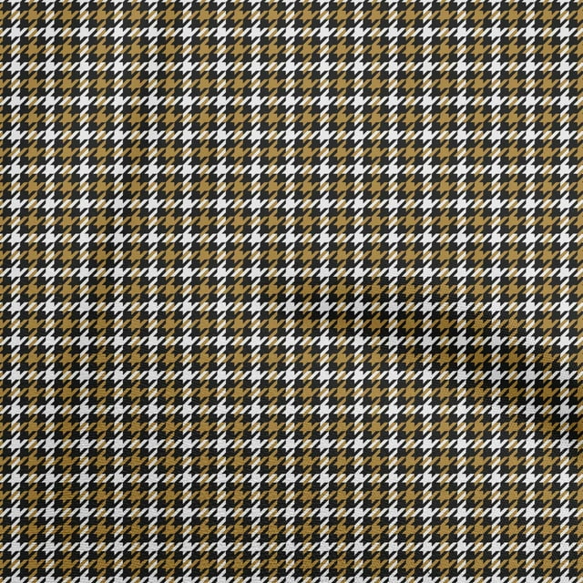 oneOone Georgette Viscose Brown2 Fabric Houndstooth Fabric For Sewing Printed Craft Fabric By The Yard 42 Inch Wide