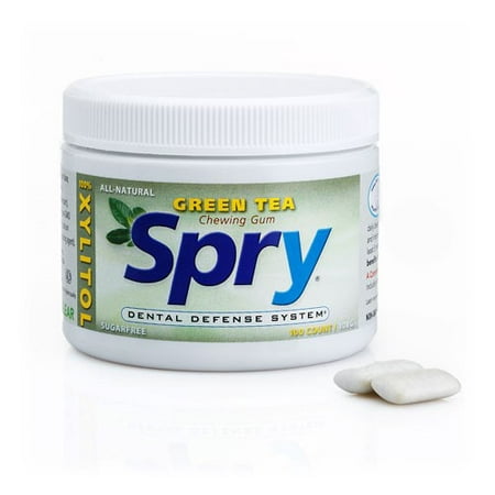 Spry Xylitol Gum, Natural Green Tea, 100 Ct