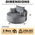 thumbnail image 5 of Leumius 55" Oversized Round Swivel Accent Chair,Upholstered Polyester 360 Degree Swivel Chair for Living Room, Bedroom, Lounge and Projection Room,Gray, 5 of 10