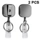 thumbnail image 1 of 2 carretes para llaves con portatarjetas autorretráctil, cuerpo de metal resistente, cordón de acero, llavero con mosquetón con clip para cinturón, para llaves y herramientas Ormromra 222786-1, 1 of 8