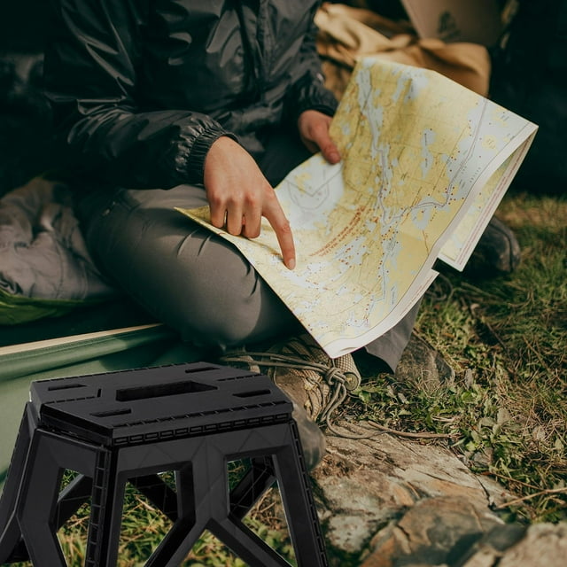 Travel Outdoor Portable Folding Stool for Camping and Hiking – Compact Square Stool with Stable Support for Outdoor Activities