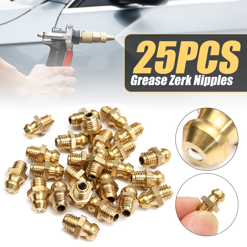 1/4-28 Taper 45 Degree Grease Zerk Nipple Fitting 5 Pcs