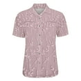 thumbnail image 4 of frariair Independence Day Women Cotton Shirt Printed Fashion Down Shirts Casual Tops Short Sleeve Blouse Pink, 4 of 4