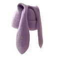 thumbnail image 1 of MIASHUI Fashion Winter Knitted Hat with Long Ears Soft Wool Warm Cute Rabbit Style Friendly Cold Weather Purple,One Size, 1 of 5