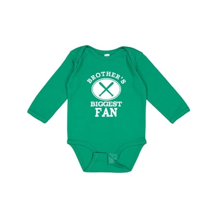 

Inktastic Baseball Brothers Biggest Fan Gift Baby Boy or Baby Girl Long Sleeve Bodysuit
