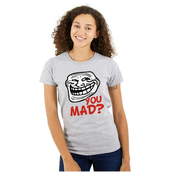 Troll Face You Mad Trollface Meme Women's T Shirt Ladies Tee Brisco Brands S