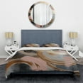 thumbnail image 3 of Designart "Liquid Ink Circles in Pink and Gold Abstract I" Abstract Shapes Bedding Covert Set - Abstract Gold Modern Bed Set With 2 Shams, 3 of 5