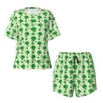 thumbnail image 2 of Yiaed Broccoli 1 Print Short Sleeve Pajama Sets for Women Casual Crew Neck 2 Piece Lounge Sets Women's Short-Sleeved Pajama-Small, 2 of 5