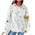 thumbnail image 2 of Uootdi Oversized Long Sleeve Shirts for Women Drawstring Waffle Pullover Floral Printed Hoodies Casual Trendy Sweatshirt Gift Loose Tunic Tops, 2 of 5