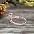 thumbnail image 3 of 1.50 Carat Wedding Ring Aquamarine Engagement Ring Round Cut Art Deco 10k Rose Gold Halo Design Anniversary Gift Personalized for Brides, 3 of 5