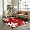 thumbnail image 2 of Abstract Snowflake Area Rug, Modern Nordic Christmas Red Indoor Rug, Anti-Slip Pet Friendly Washable Cozy Easy Clean Carpet For Living Room Bedroom Kitchen Entryway Hallway 3x5ft, 2 of 6