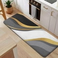thumbnail image 5 of Black White Gold Wave Marble Kitchen Rug Mat,Kitchen Runner Rugs Non Skid Washable,Decorative Kitchen Floor Mats for Kitchen,Sink,Laundry,17"x47.2", 5 of 7