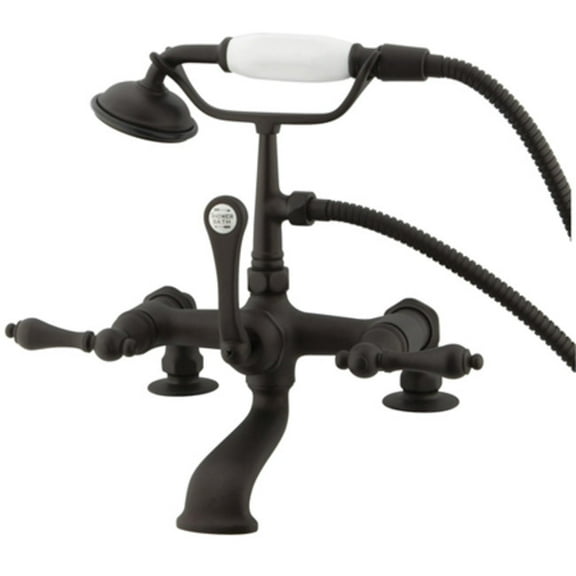 Elements Of Design Dt2035al Triple Handle Wall Mounted Clawfoot Tub Filler - Bronze