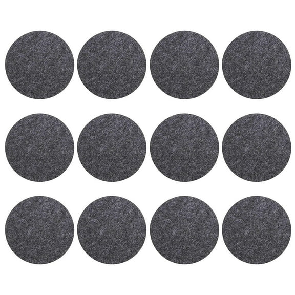 Raindrops 12Pcs Felt Placemat Heat-resistant Simple Round Dining Table Mat Dark Grey 10X3.9in