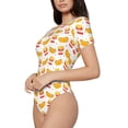 thumbnail image 2 of Balery Hot Dog Women's Short Sleevee Crew Neck Bodysuit Tops Short Sleeve Tops Basic-Small, 2 of 9
