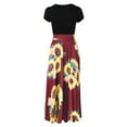 thumbnail image 3 of Femmes Été Manches Courtes Tournesol Imprimé Robe Swing Casual Maxi Robe, 3 of 6