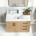 thumbnail image 4 of Vinnova San 42" Single Sink Wood Bath Vanity with Grain Stone in Brown/White, 4 of 16