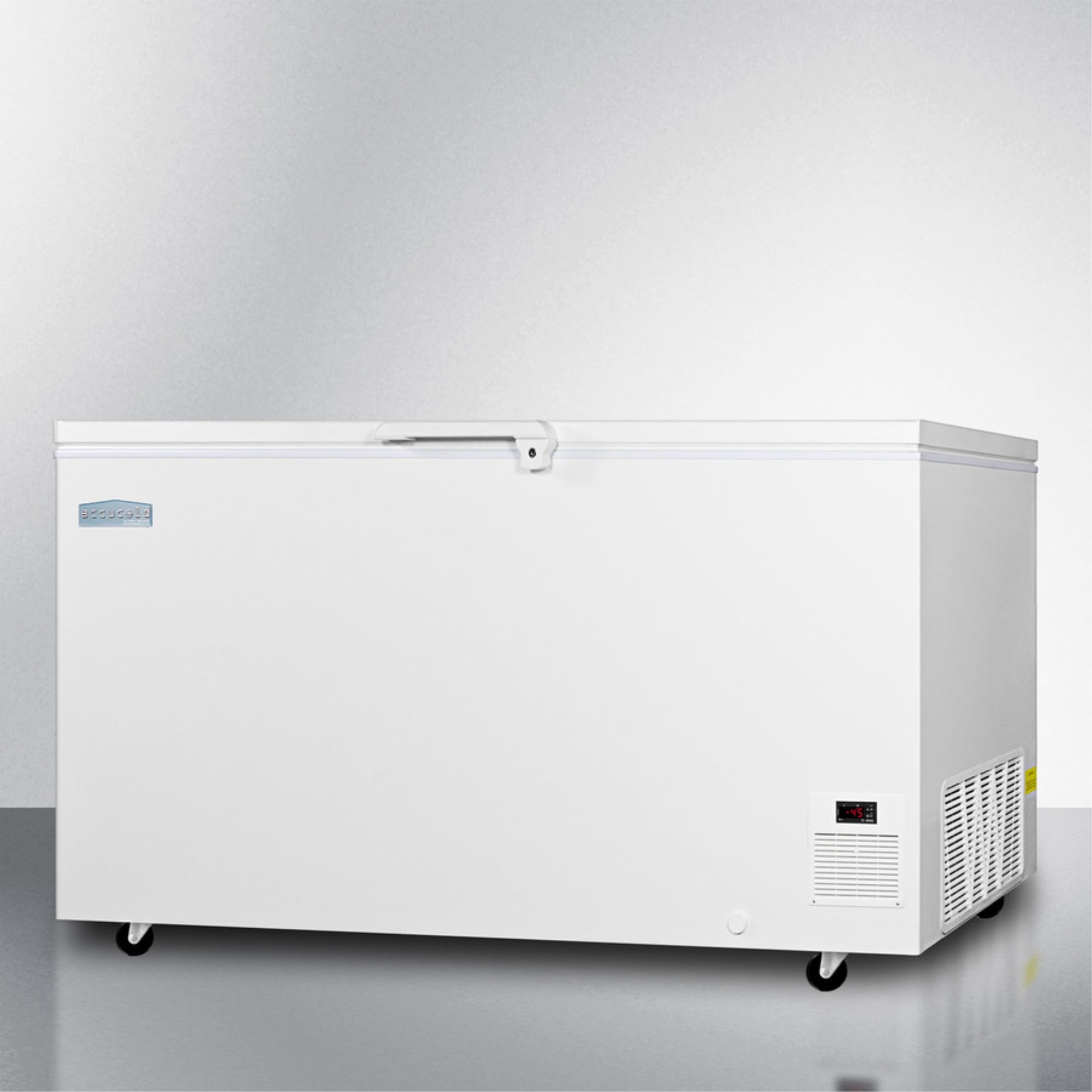 -45 C capable laboratory chest freezer with digital thermostat and 15.5 cu.ft. capacity