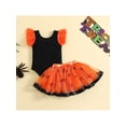 thumbnail image 4 of Qmyliery Two Piece Baby Girl’s Clothes Halloween Printed Fly Sleeve Romper and Mesh Yarn Short Skirt,3-24 Months, 4 of 9