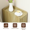 thumbnail image 5 of Narrow Nightstand Set of 2, Slim Tall Bedside Table with Open Storage, Mid Century Modern Skinny Night Stand for Small Spaces, Oak Bedroom Furniture, 5 of 6