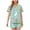 Mint Green*1, variant on Tnhcen Women's 2 Piece Purple Bow Graphic Pajama Set Button Down Short Sleeve Lapel Shirt Pjs Shorts Lounge Set S-2XL