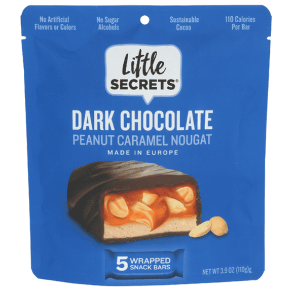 Little Secrets Peanut Caramel Creamy Nougat Bars In Dark Chocolate 5 Pack 3.9 oz - Pack of 5