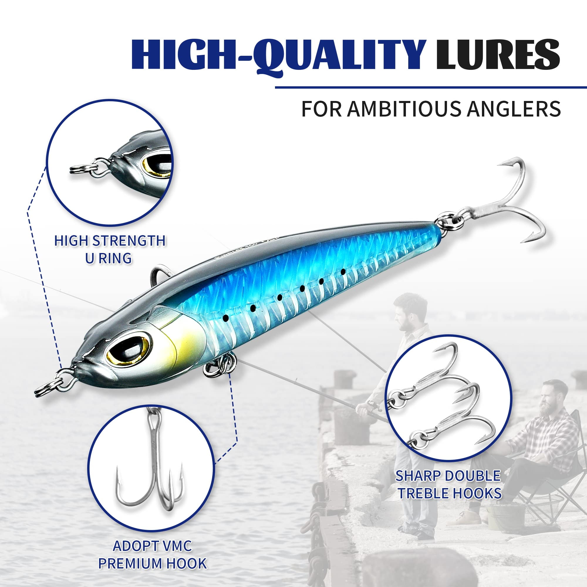 Mightlink 6.5cm/5.5g Fishing Lure Bait UV Printed Simulation 3D Fisheye Wobbler Sharp Hook Prevent Escape Universal Freshwater Sea Fishing Artificial