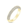 thumbnail image 2 of AFFY 14K Yellow Gold Over Sterling Silver Round Cut White Natural Diamond Half-Eternity Wedding Band Ring (0.43 Cttw, I2-I3 Clarity), Ring Size-11.5, 2 of 5
