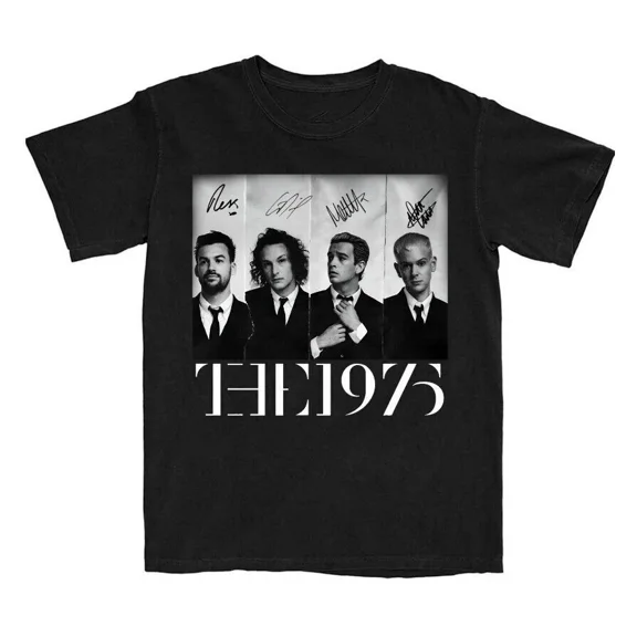Reprint Rare Vtg The 1975 Band Heavy Cotton Black All Size Unisex Classic Shirt MM617