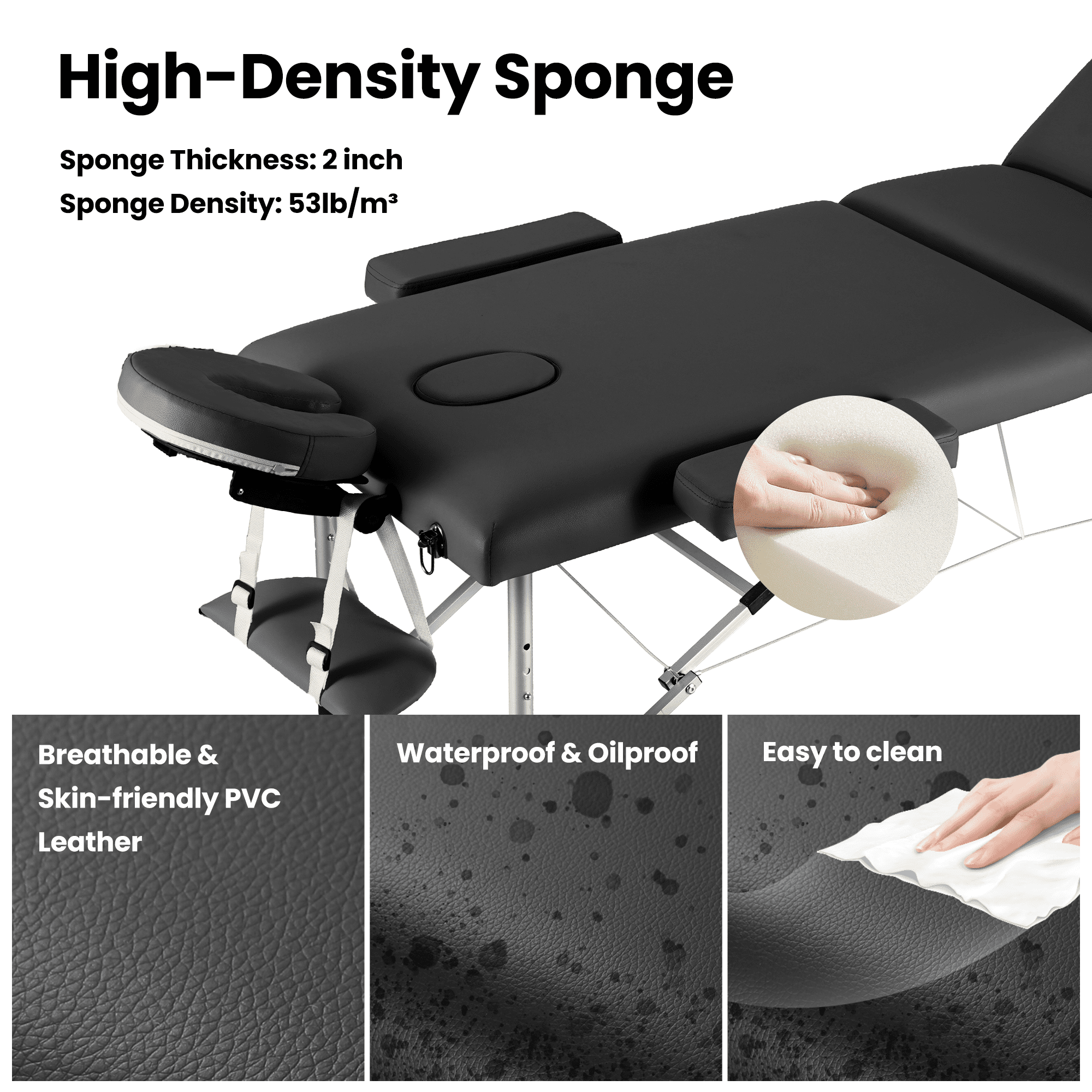 Naipo Professional Portable Spa Massage Table, 73''L, 82''H