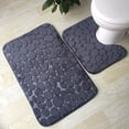 thumbnail image 2 of Sentmoon Bathroom Mats Shower Rug Embossed Pebbl Floor Mat Bathroom Toilet Two-piece Set Foot Mat Absorbent Carpet, 2 of 4