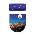 thumbnail image 2 of HELLHERO Toilet Dust Cover Set of 2 Pack Universal Toilet Lid Covers Set Easy to Install Hotel, Blue Halloween Pumpkin & Black Cat Pattern, 2 of 8